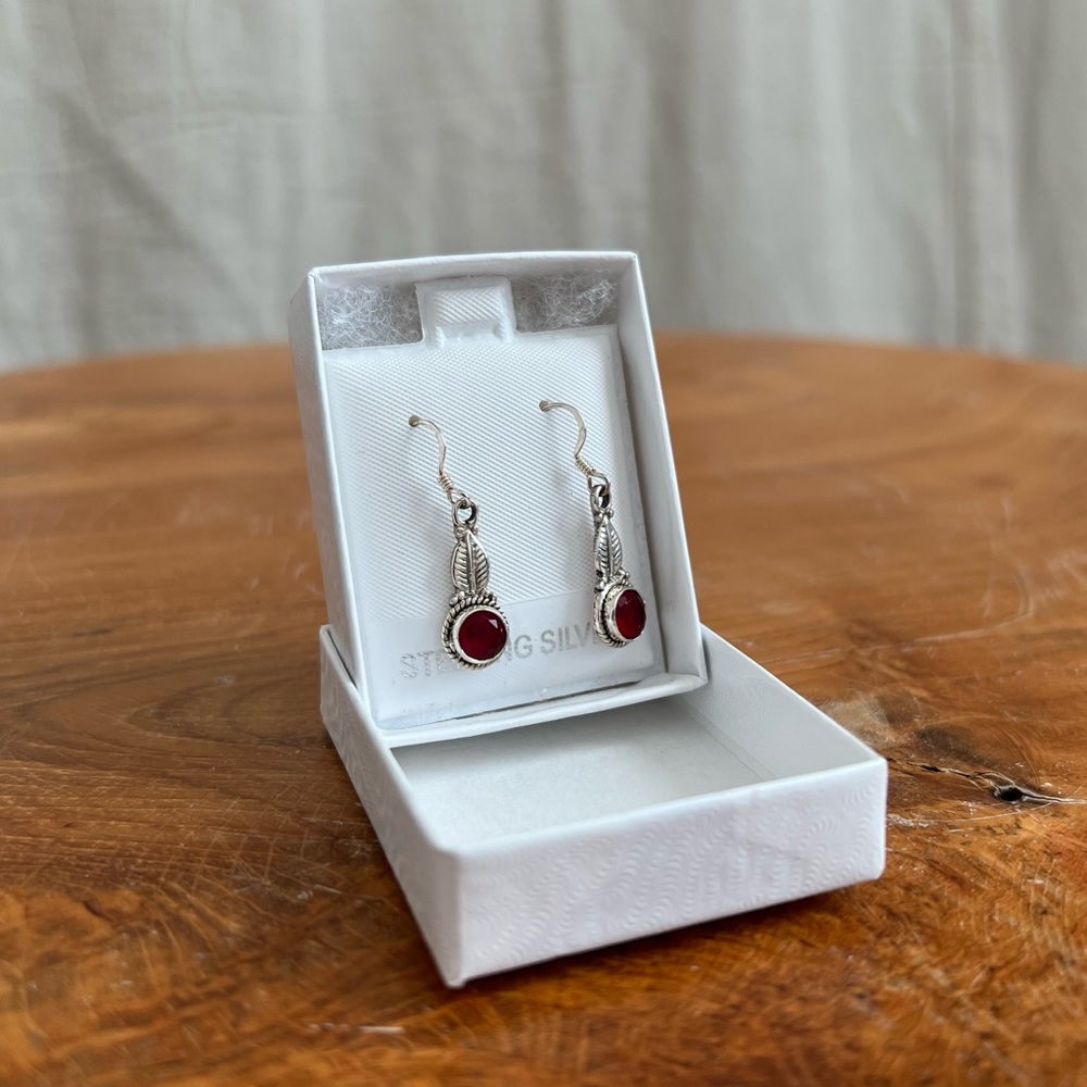 NWT Sterling Silver Genuine Stone Earrings